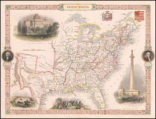 United States and Texas Map By John Tallis