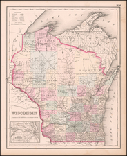 Midwest and Wisconsin Map By Joseph Hutchins Colton