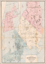 New England and Rhode Island Map By A. J. Ward