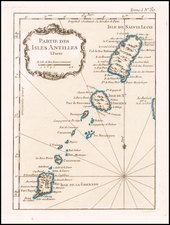 Caribbean Map By Jacques Nicolas Bellin