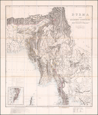 India and Thailand, Cambodia, Vietnam Map By Henry Ravenshaw Thuillier