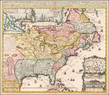 United States, South, Midwest and Canada Map By Henri Chatelain