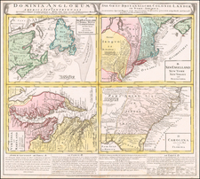 New England, Mid-Atlantic and Southeast Map By Homann Heirs