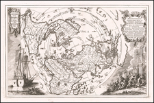 World and Northern Hemisphere Map By Heinrich Scherer