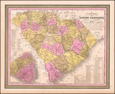 South Carolina Map By Samuel Augustus Mitchell