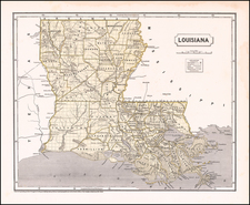 Louisiana Map By Sidney Morse  &  Samuel Breese