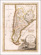 Argentina and Chile Map By Giovanni Maria Cassini