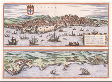 Portugal Map By Georg Braun  &  Frans Hogenberg