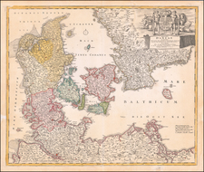 Sweden and Denmark Map By Johann Baptist Homann