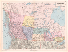 North Dakota, South Dakota and Western Canada Map By Edward Stanford