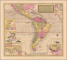 Central America, South America, California and America Map By Herman Moll