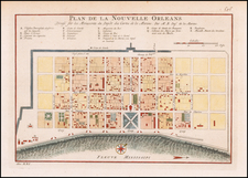 South and Louisiana Map By Jacques Nicolas Bellin