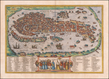 Venice Map By Georg Braun  &  Frans Hogenberg