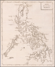 Philippines Map By Pedro de Gongora y Lujan,  Duque de Almodovar