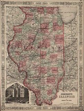 Midwest Map By Benjamin P Ward  &  Alvin Jewett Johnson