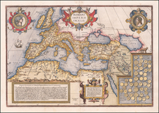 Italy, Mediterranean and Turkey & Asia Minor Map By Abraham Ortelius