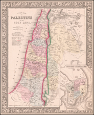 Holy Land Map By Samuel Augustus Mitchell Jr.