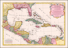 Florida, Caribbean and Central America Map By Jean-Baptiste Bourguignon d'Anville