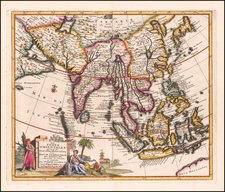 India, Southeast Asia, Philippines and Indonesia Map By Pieter van der Aa