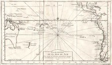 World, Australia & Oceania, Pacific, Australia, Oceania and New Zealand Map By Jacques Nicolas Bellin