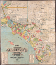 California and Los Angeles Map By Schmidt Label & Litho. Co. / Howland & Koeberle