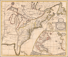 United States, New England, Mid-Atlantic and Southeast Map By John Senex