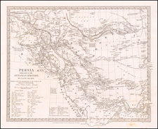 Central Asia & Caucasus, Middle East and Persia & Iraq Map By SDUK