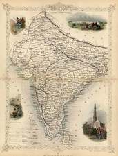 Asia and India Map By John Tallis