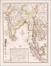 India, Southeast Asia, Singapore and Malaysia Map By Nicolas de Fer