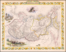 Polar Maps, Central Asia & Caucasus and Russia in Asia Map By John Tallis