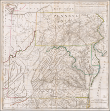 Mid-Atlantic, Pennsylvania, Maryland, Delaware and Virginia Map By Thomas Jefferson