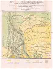 Map of a Portion of Western North America Showing The Distribution of Vegetation . . . 1879