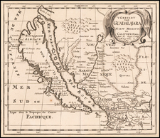 Southwest, Mexico, Baja California, California and California as an Island Map By Nicolas Sanson