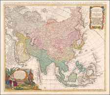 Asia Map By Homann Heirs / Johann Matthaus Haas