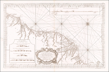 Carte Reduite des Costes de la Guyane Depuis la Riviere d'Orenoque jusqu'au CAp de Nord, a l'Entree de la Riviere des Amazones . . . M DCC LX By Depot de la Marine