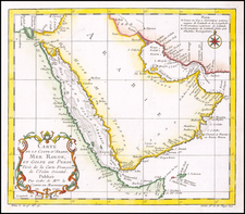 Middle East and Arabian Peninsula Map By Jacques Nicolas Bellin