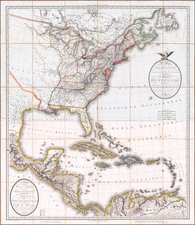 United States, Mexico, Caribbean and Central America Map By Pierre Antoine Tardieu