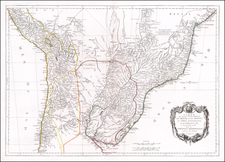 Carte qui represente la Partie Meridionale du Bresil et du Perou, Le Chili Septentrional, et le Paraguay, Ce qui fait la Partie de milieu De L'Amerique Meridionale . . . 1779