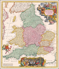 England Map By Johann Baptist Homann