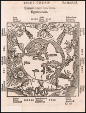 World and Eastern Hemisphere Map By Peter Apian