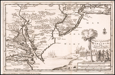 Mid-Atlantic and Southeast Map By Pieter van der Aa