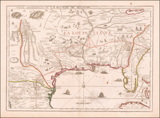 South, Southeast, Texas and Midwest Map By Nicolas de Fer