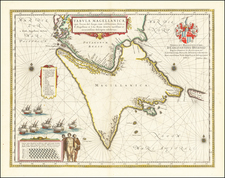 Polar Maps, Argentina and Chile Map By Willem Janszoon Blaeu