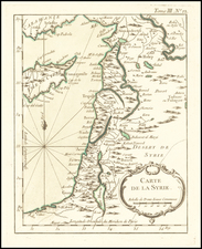 Carte De La Syrie [Shows Cyprus and the Holy Land!] By Jacques Nicolas Bellin