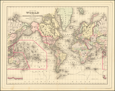 World and World Map By Samuel Augustus Mitchell Jr.