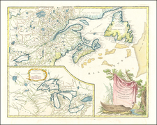 New England, Midwest and Canada Map By Didier Robert de Vaugondy