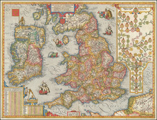 British Isles Map By Abraham Ortelius / Johannes Baptista Vrients