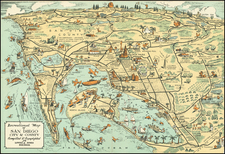 Pictorial Maps and San Diego Map By Lowell E. Jones