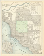 San Diego Map By George F. Cram