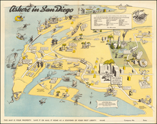 Pictorial Maps, California and San Diego Map By United States Naval Training Center